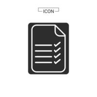 document ligne et remplir icône vecteur
