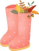 mignonne rose bottes pour l'automne vecteur