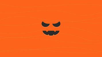 Orange abstrait Contexte avec effrayant visage expression adapté pour Halloween vecteur
