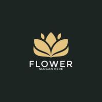 luxe fleur vecteur logotype. Créatif universel prime feuille floral logo vecteur modèle