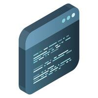 la source code isométrique. abstrait programmation Langue et programme code sur une filtrer. vecteur illustration