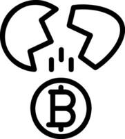icône de ligne bitcoin vecteur