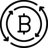 icône de ligne bitcoin vecteur