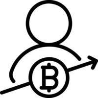 icône de ligne bitcoin vecteur