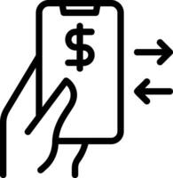 icône de ligne d'argent en ligne vecteur