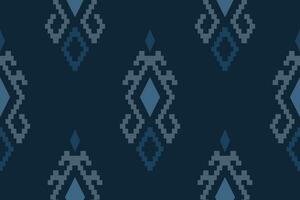 indigo marine bleu géométrique traditionnel ethnique modèle ikat sans couture modèle abstrait conception pour en tissu impression tissu robe tapis rideaux et sarong aztèque africain Indien indonésien vecteur