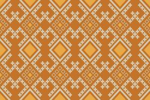 Orange millésimes traverser point traditionnel ethnique modèle paisley fleur ikat Contexte abstrait aztèque africain indonésien Indien sans couture modèle pour en tissu impression tissu robe tapis rideaux et sarong vecteur