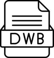 dwb fichier format ligne icône vecteur