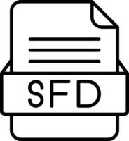 sfd fichier format ligne icône vecteur