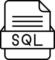 sql fichier format ligne icône vecteur