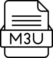 m3u fichier format ligne icône vecteur