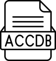 accdb fichier format ligne icône vecteur