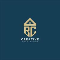 initiale lettre avant JC avec Facile maison toit Créatif logo conception pour réel biens entreprise vecteur
