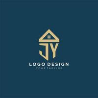 initiale lettre jy avec Facile maison toit Créatif logo conception pour réel biens entreprise vecteur