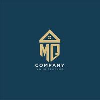initiale lettre mq avec Facile maison toit Créatif logo conception pour réel biens entreprise vecteur