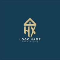 initiale lettre hx avec Facile maison toit Créatif logo conception pour réel biens entreprise vecteur