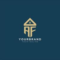 initiale lettre un F avec Facile maison toit Créatif logo conception pour réel biens entreprise vecteur
