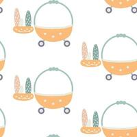 sans couture modèle de mignonne bébé articles dans une scandinave inspiré boho style.doodle style dessin animé enfants clipart pour utilisation dans enfant douche faire-part, garderie pièce décorations, et affiches. vecteur