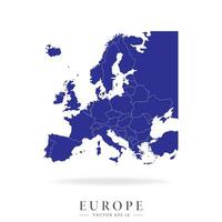détaillé carte de L'Europe . des pays géographique les frontières et L'Europe . vecteur illustration isolé sur une blanc Contexte.
