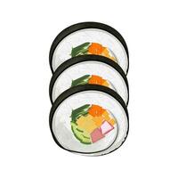 délicieux coréen gimbap ou kimbap illustration logo vecteur