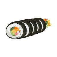 logo illustration de Couper coréen Sushi gimbap ou kimbap vecteur