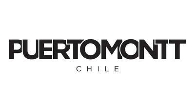 puerto mont dans le Chili emblème. le conception Caractéristiques une géométrique style, vecteur illustration avec audacieux typographie dans une moderne Police de caractère. le graphique slogan caractères.