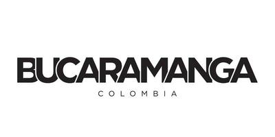 bucaramanga dans le Colombie emblème. le conception Caractéristiques une géométrique style, vecteur illustration avec audacieux typographie dans une moderne Police de caractère. le graphique slogan caractères.