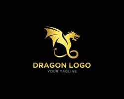 dragon logo icône conception animal vecteur illustration.