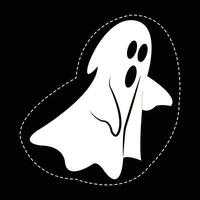 effrayant blanc fantôme autocollants pour Halloween vecteur. vecteur