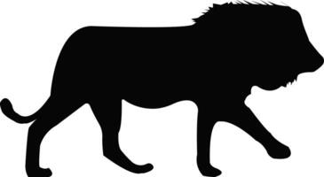 une plat noir icône de Lion animal vecteur