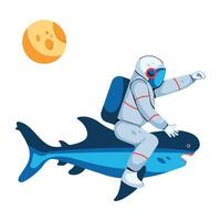 branché astronaute requin vecteur