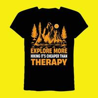 explorer plus randonnée c'est moins cher que thérapie T-shirt vecteur