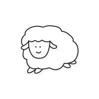 main tiré des gamins dessin dessin animé vecteur illustration mignonne mouton icône isolé sur blanc Contexte