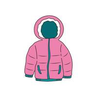 des gamins dessin dessin animé vecteur illustration hiver manteau icône isolé sur blanc Contexte