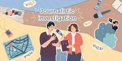 investigateur rapport journalistique collage vecteur