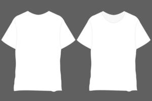 T-shirt maquette vecteur modèle. Vide blanc t-shirts de face vue présentation pour imprimer. Pour des hommes blanc maquette prêt à remplacer conception. court manche décontractée tissu T-shirt.