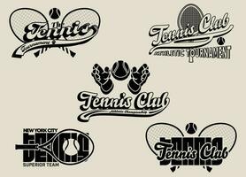 rétro université tennis logos impressions. Université slogan typographie conception. vecteur illustration pour mode tee, T-shirt et affiche