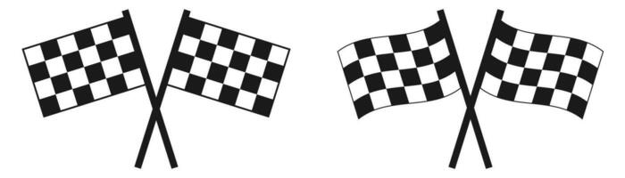 à carreaux courses drapeau. isolé terminer drapeau sur blanc Contexte. formule courses symbole. compétition championnat icône dans noir et blanche. échecs symbole dans plat. vecteur illustration. eps dix.