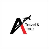 lettre une tour et Voyage logo vecteur modèle