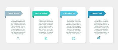 La Flèche processus flux de travail infographie modèle avec 4 pas vecteur