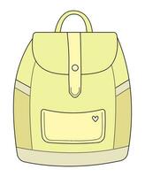 école sac à dos griffonnage noir et jaune, retour à école vecteur illustration