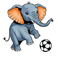 un l'éléphant portant une Football uniforme pièces Football vecteur