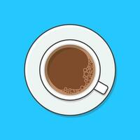 une tasse de café et soucoupe vecteur icône illustration. café Haut vue