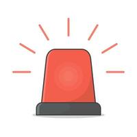 rouge clignotant sirène vecteur icône illustration. urgence sirène plat icône