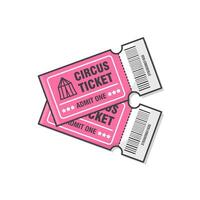 deux cirque des billets vecteur icône illustration. billet pour entrée à le un événement