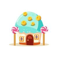 mignonne bonbons et gâteau maison illustration vecteur