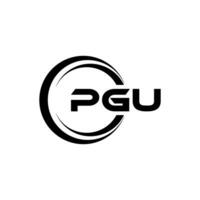 pgu lettre logo conception, inspiration pour une unique identité. moderne élégance et Créatif conception. filigrane votre Succès avec le frappant cette logo. vecteur