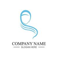 modèle de logo vectoriel femmes hijab beauté