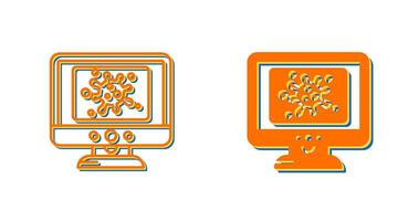 icône de vecteur de virus lcd