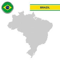 à pois carte de Brésil avec circulaire drapeau vecteur